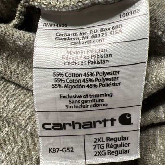 Carhartt Original Fit Classic Logo Pocket T Shirt Mens 2XL XXL Olive Green - Picture 7 of 10